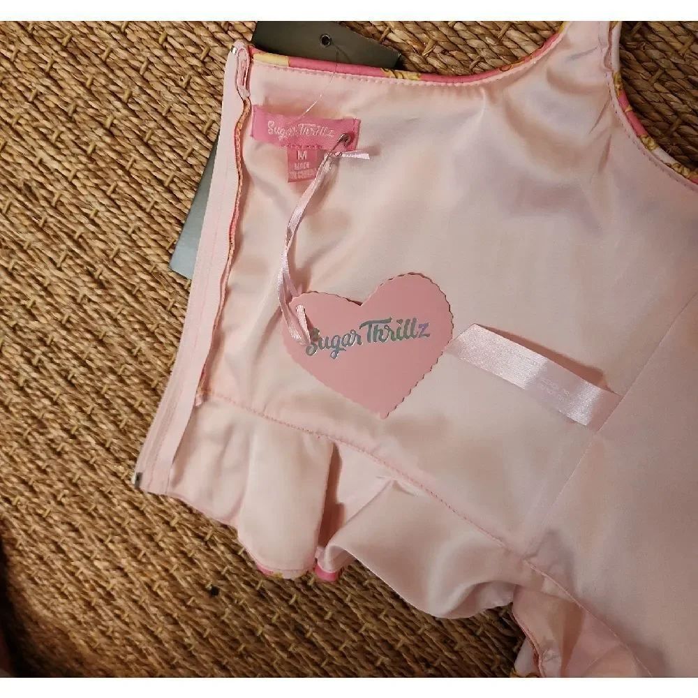 Dolls Kill Pink And Gold Chain Print Top Size M Nwt — image 6 of 6
